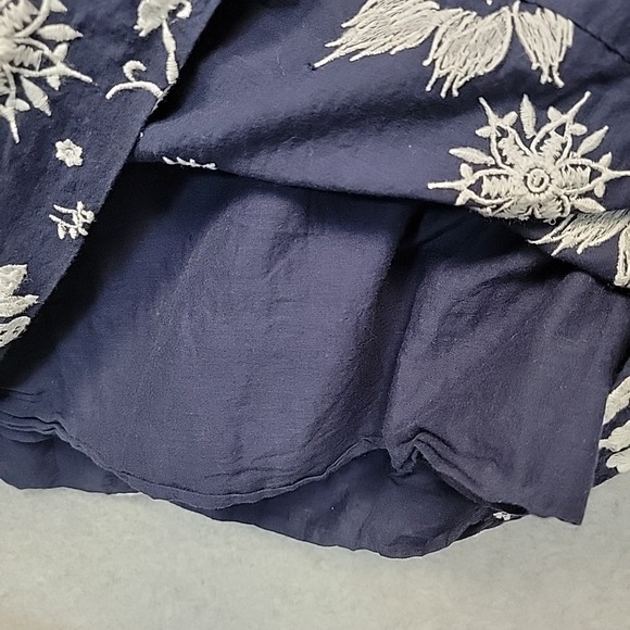 GRETCHEN SCOTT Big Love Dress Blue Embroider Midi Maxi Off The Shoulder Cotton M - Picture 9 of 15